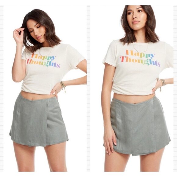 Chaser Sage Green Linen Asymmetrical Skort NWT S - Picture 13 of 13